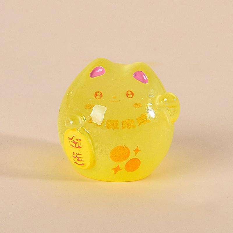 

Светящаяся мини-смола маленького размера Lucky Cat кукла игрушки микропейзаж бонсай украшения своими руками аксессуары украшения подарки