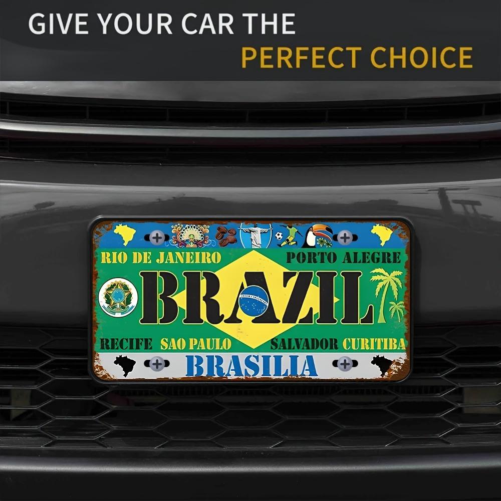 

Brazil Cities Landmarks License Plate Style D Flat Printing Metal Tin Sign Brazilian Travel Themed Decorative Aluminum Sign 15x30cm(5.9x7.8inch)