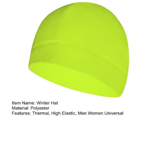 Autumn Winter Fleece Skull Cap Men Women Elastic Thermal Hat Cold Weather Outdoor Cycling Skiing Running Climbing Unisex Warm Windproof Hat