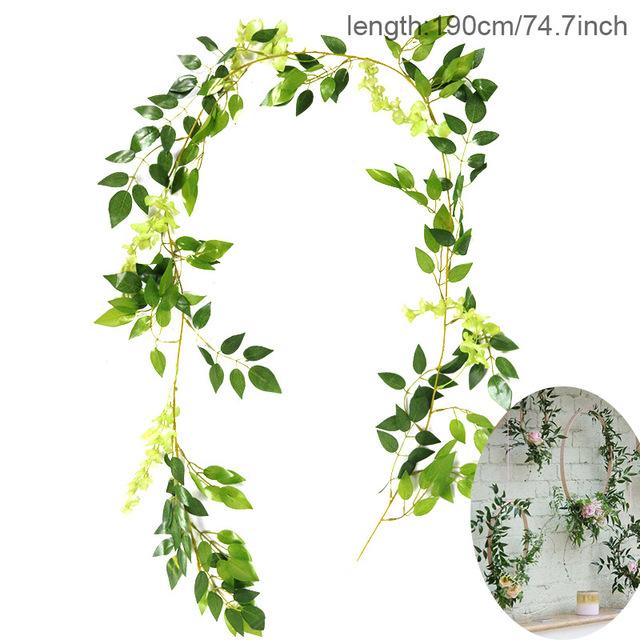 Wedding Decoration Artificial Fake Leaves Vines Eucalyptus Garlands Wall Hanging Plant Ivy Birthday Party Wedding Table Decor