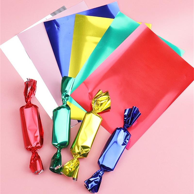 500 Stück 9x12cm Aluminiumbeschichtete Folie Einfarbige DIY Handgemachte Nougat Süßigkeiten Verpackung Milch Toffee Hülle