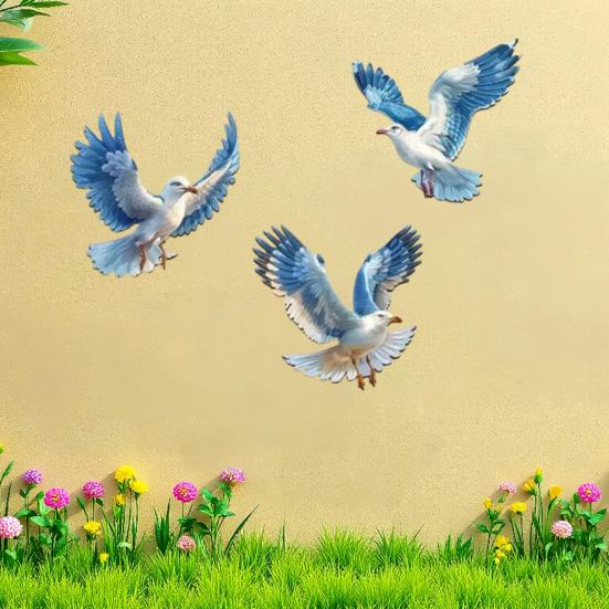 3 шт. Дерев'яний декор стіни з мартинами Прибережний пляжний морський настінний арт Реалістичні морські птахи Декор для будинку на березі озера для дому Спальні Вітальні