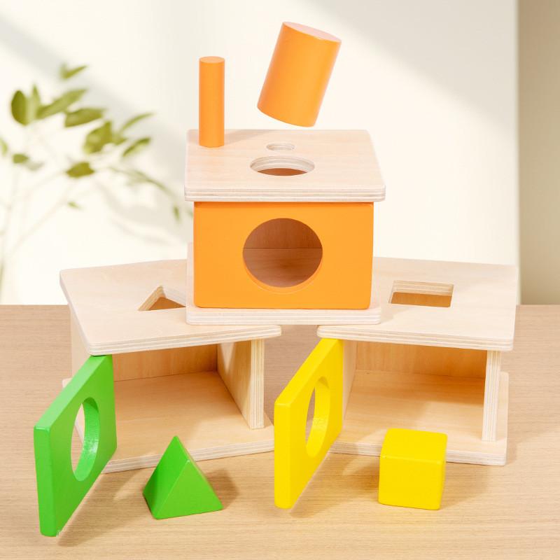 Wooden Childrens Educational Shape Matching Blocks With Colors For Early Learning And Handeye Coordination