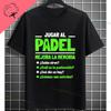 Unisex Funny Padel Tennis Graphic TShirt  Black with White Padel Racket  Ball Design Pure Cotton Casual Short Sleeve Tshirt