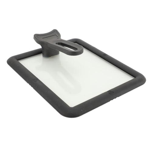 Rectangular Glass Lid, Transparent Omelette Pan Cover with Silicone Rim, 15x18cm Universal Omelette Pot Cover, Visible Stick-Proof Glass Lid for Egg F