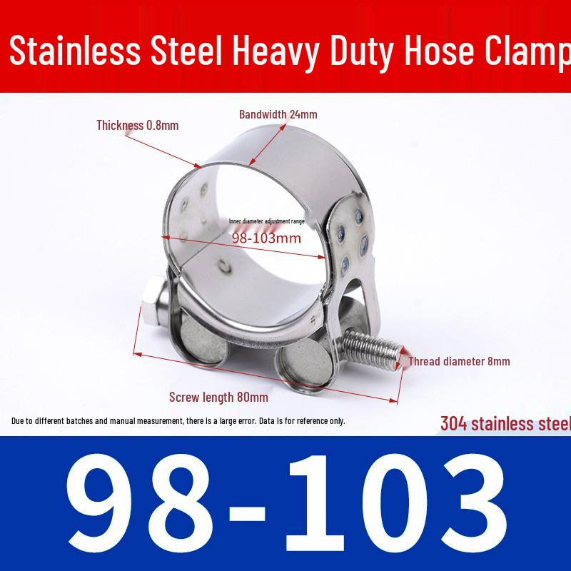 304 Stainless Steel European-Style Heavy-Duty Worm Drive Hose Clamp