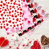 4Pcs Valentine's Day Wrapping Paper Set Love Heart Print Wrapping Paper for Birthday Wedding Anniversary Gift Packaging