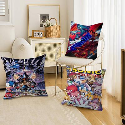 Anime Game S-SonicS Personalized Pillow Cover Kids Bedroom Wild Party Decor Pillowcase Kid Birthday Shower Gift