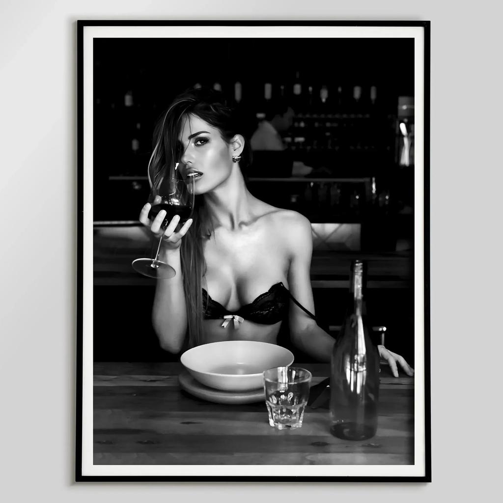 Retro Trendy Newspapers Girl Bar Magazine Cover Aesthetic Poster Print Wall Art Pictures Canvas Painting Living Room Home Decor