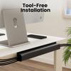 Kabelorganisator til skrivebord, kabelhåndteringstilbehør, hvit kabelbeskytter, uten boring, håndteringsbrett under skrivebord
