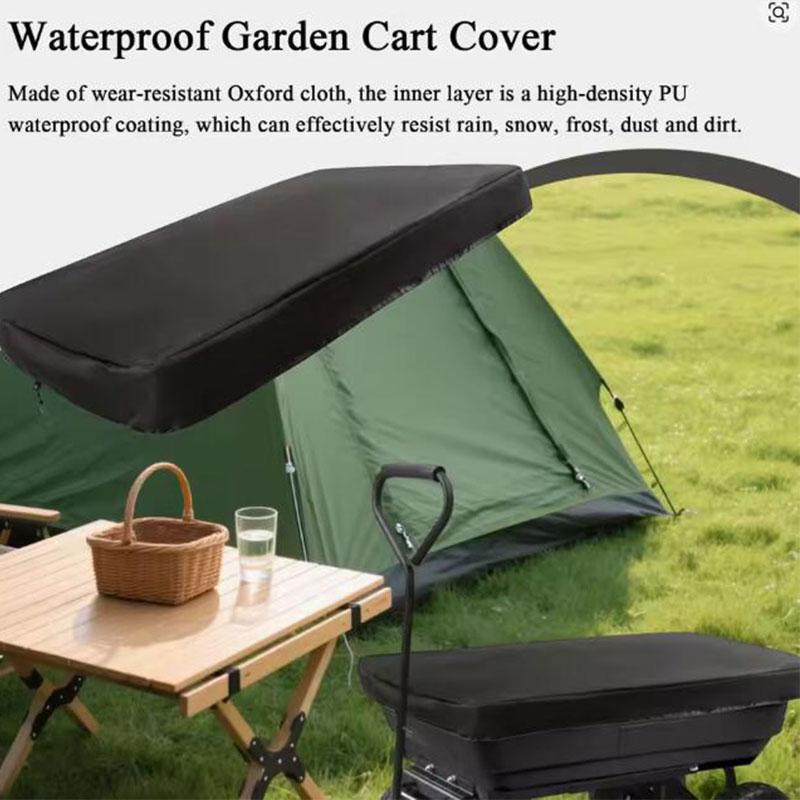 Garden Cart Cover Foldable Camping Trolley Rain Dust Cover Heavy Duty 210D Oxford Cloth Outdoor Camping Cart Protective Cover
