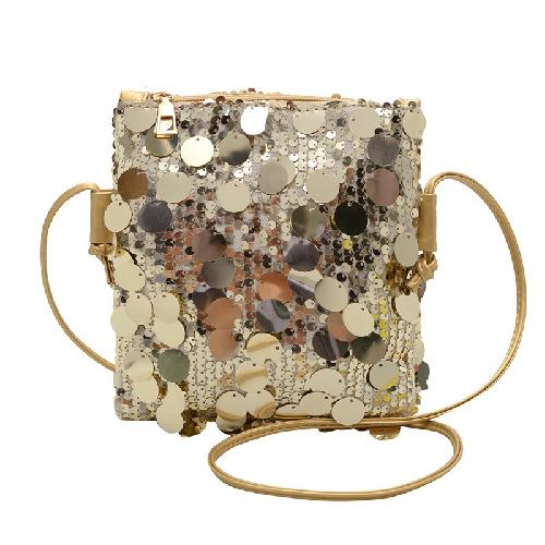 Fashion Fashion Sequined Mobile Phone Small Square Bag Female 2025 New Niche Design Western Style Shoulder Bag Mini All-match Chain