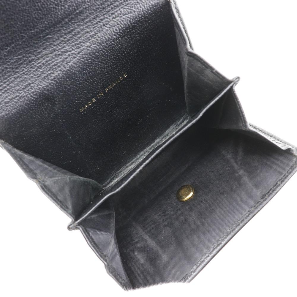 Chanel COCO Mark Bi-Fold Wallet A13456 Double Sided Black Calfskin Women Used
