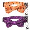 Bowknot Pumpkin Puppy Necklace with Bell With Bell Cat Bow Tie Halloween Cat Collar  Halloween