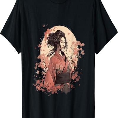 Samurai Woman Cherry Blossom T-Shirt