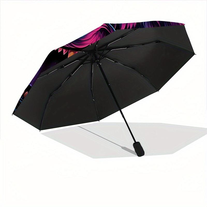 1pc Wolfpack Alpha Compact Travel Umbrella, Automatic Folding Lightweight Windproof 8-Bone Reinforced Design, Portable for Backpack Durable