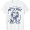 Motor Boat Captain Funny Pontoon Boating Motor Boatin Lake T-Shirt S-5XL