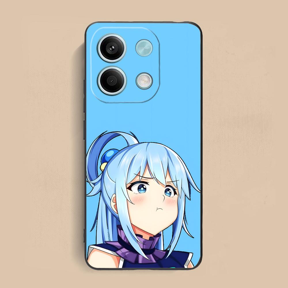 Konosuba Aqua Matte TPU Mobile Phone Case for Xiaomi Redmi 15 14 13 12 A5 3 2 1 C Plus 4G 5G Colorful Printing Cover
