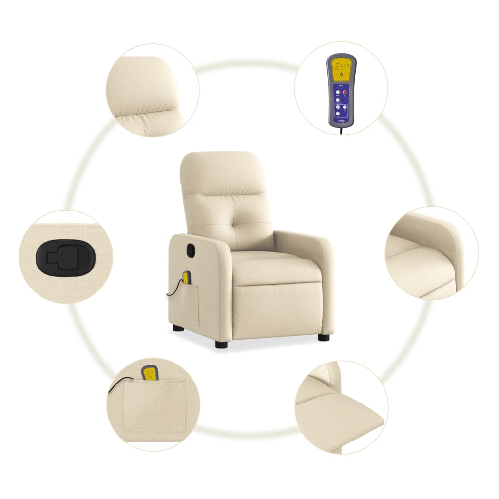 Massage Relax Chair Cream Colored Fabric
