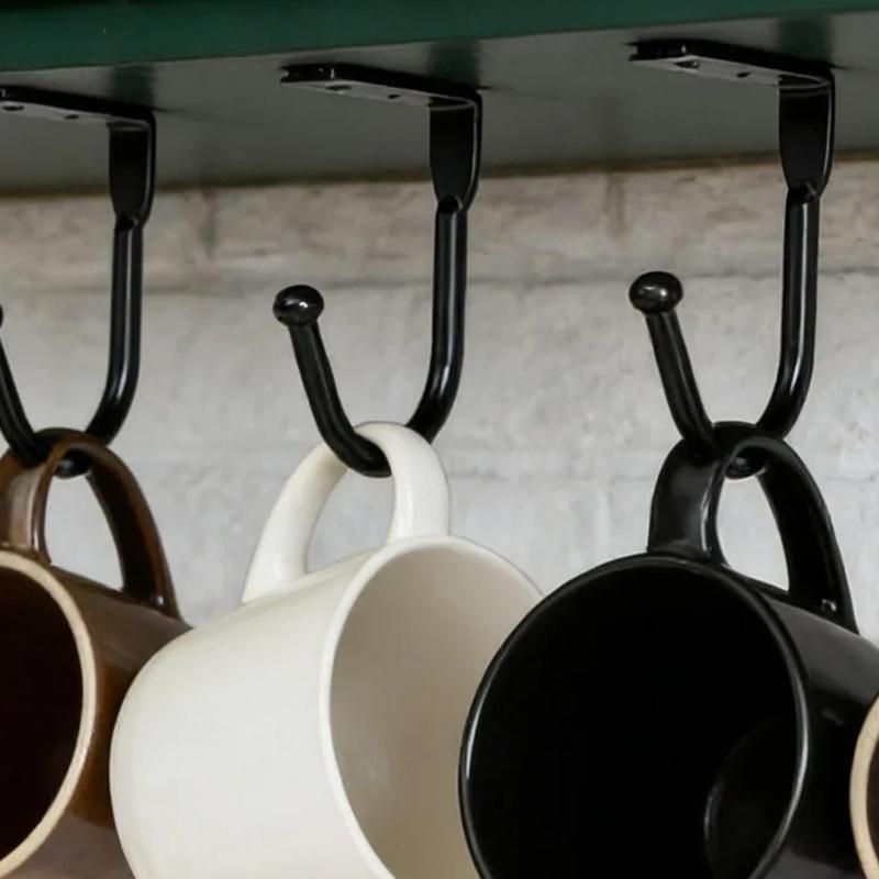 Screw Mounted Ceiling Hooks Heavy Duty Metal Hangers Kitchen Closet Wall Mount Hangers for Hanging Coats Towels Bags Caps Hook