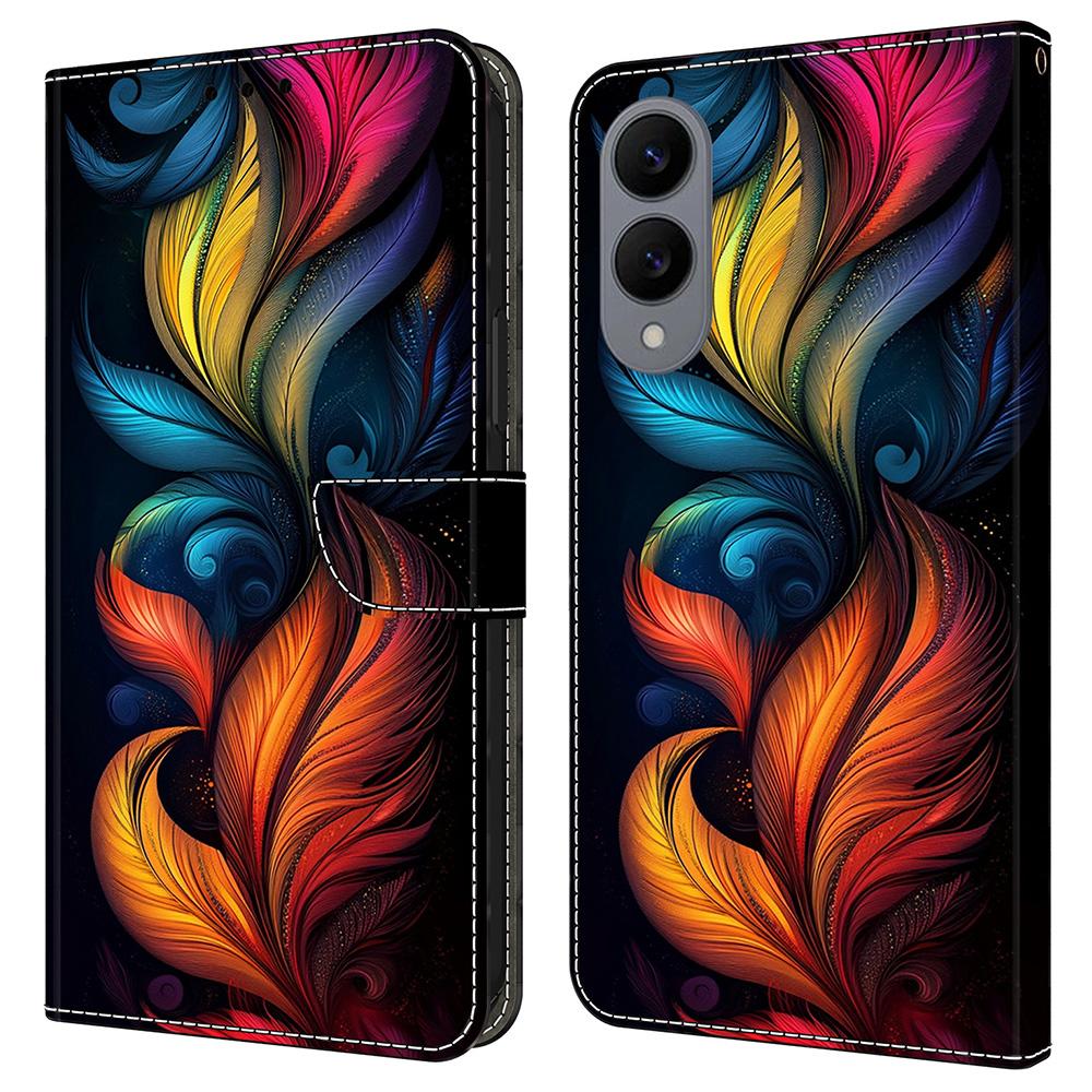 For Samsung Galaxy S25 Edge Leather Case Pattern Printing Wallet Stand Flip Phone Cover