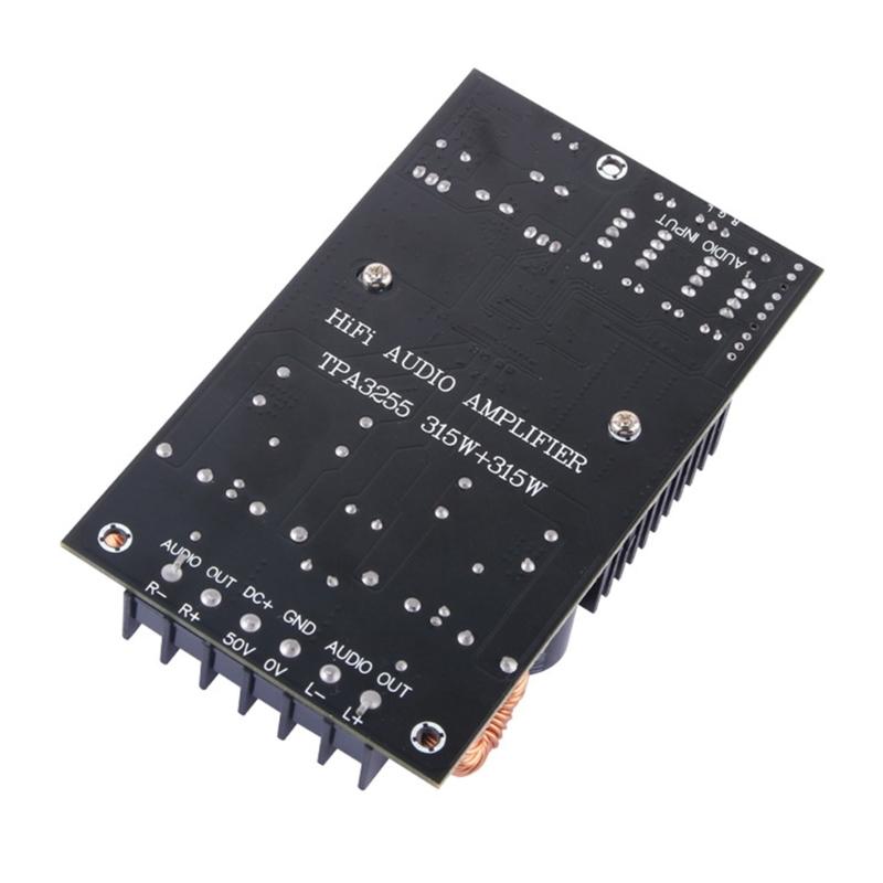 TPA3255 Double Channel Digital Power Amplifier Board 315W+315W 19V-50V Power Stereo Module for Car Vehicle Computer