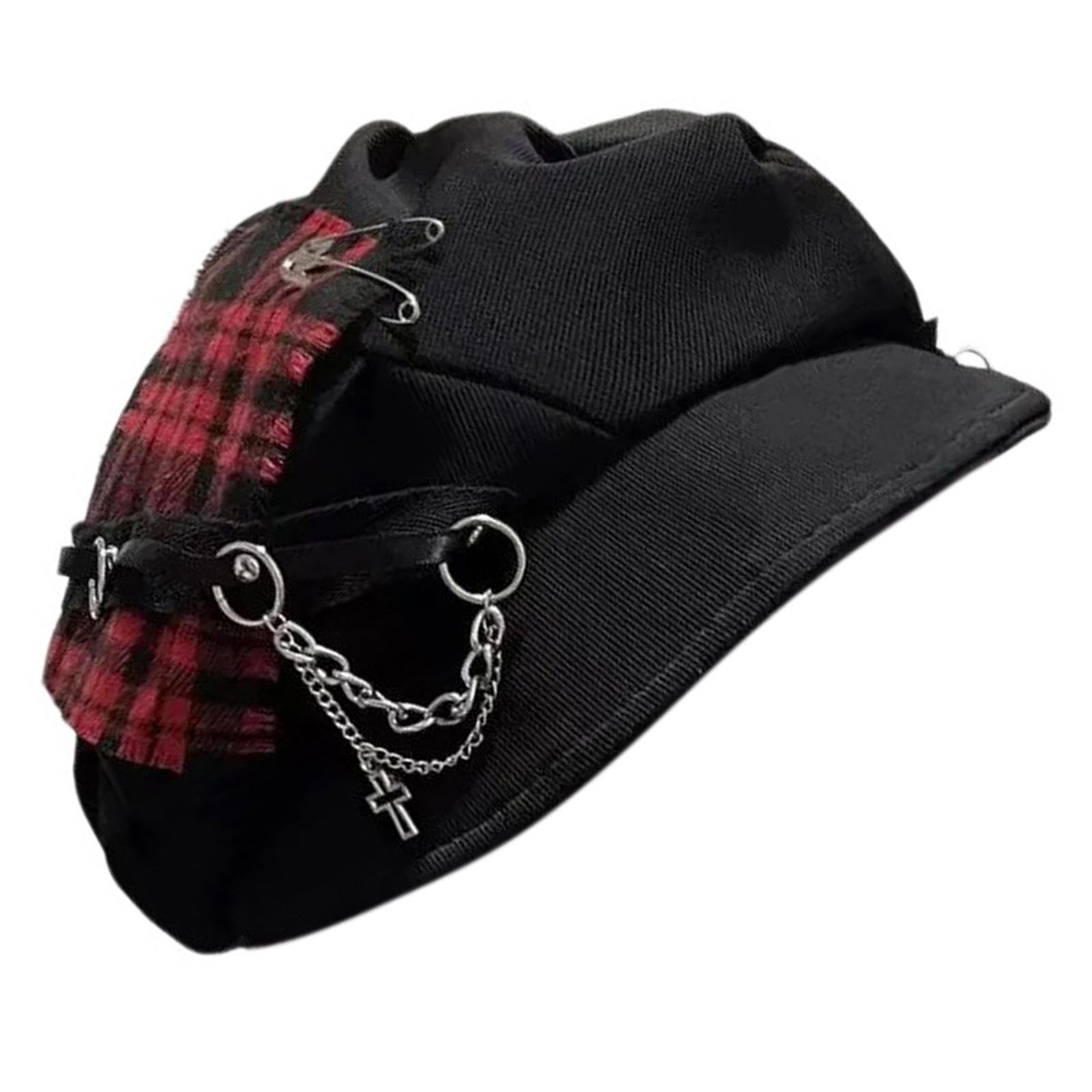 

Субкультура Темный берет Кепка таксиста Клетчатая шляпа художника Берет Шляпа пекаря для прогулок по улице Шляпа темной моды Реквизит красный