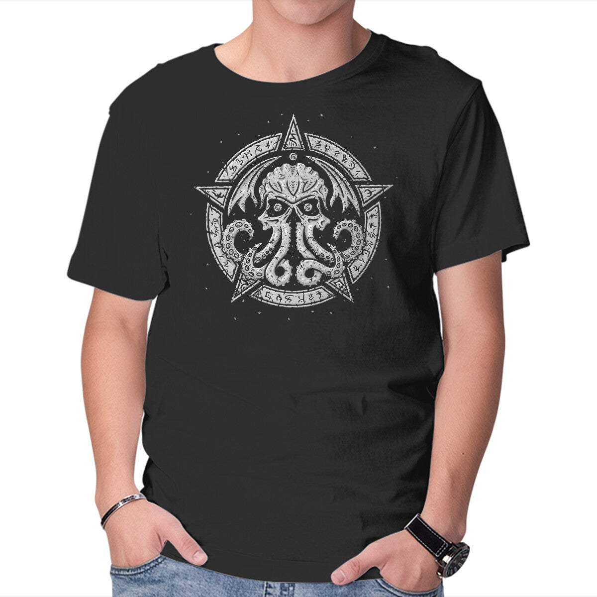 Unisex Crew Neck T-Shirt Cult of Cthulhu Graphic Short Sleeve Casual Tee XXL