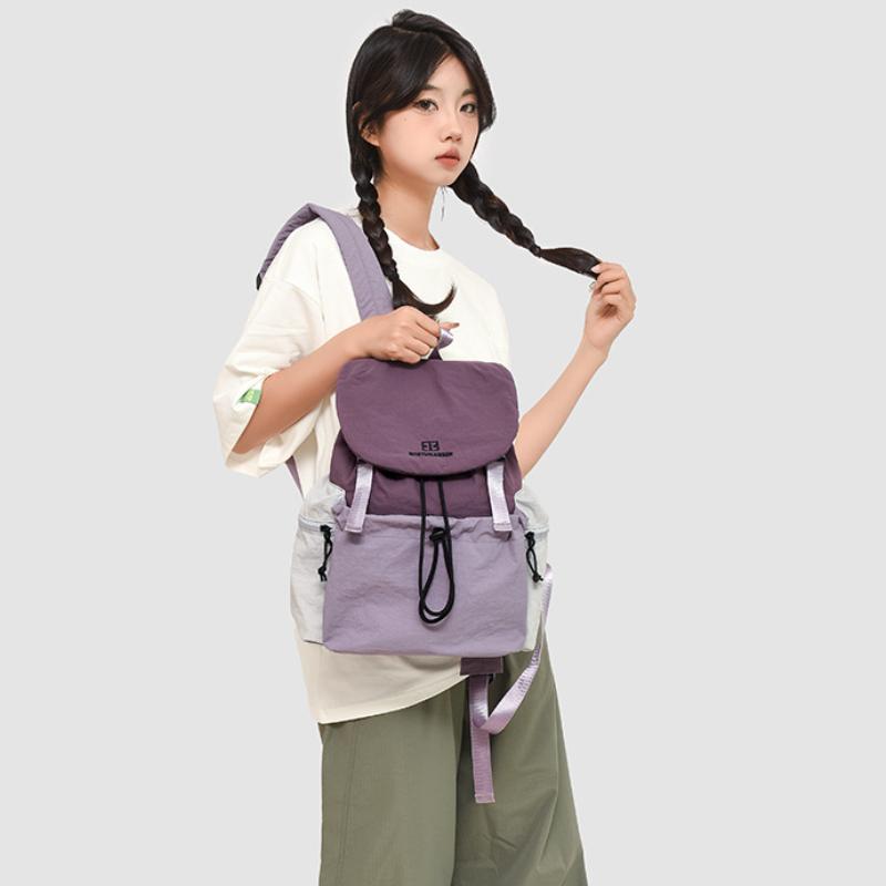 Fashionable Lightweight Student Backpack Large Capacity Casual Travel Women's Backpack Men's Color-Block Backpack High-End Feel