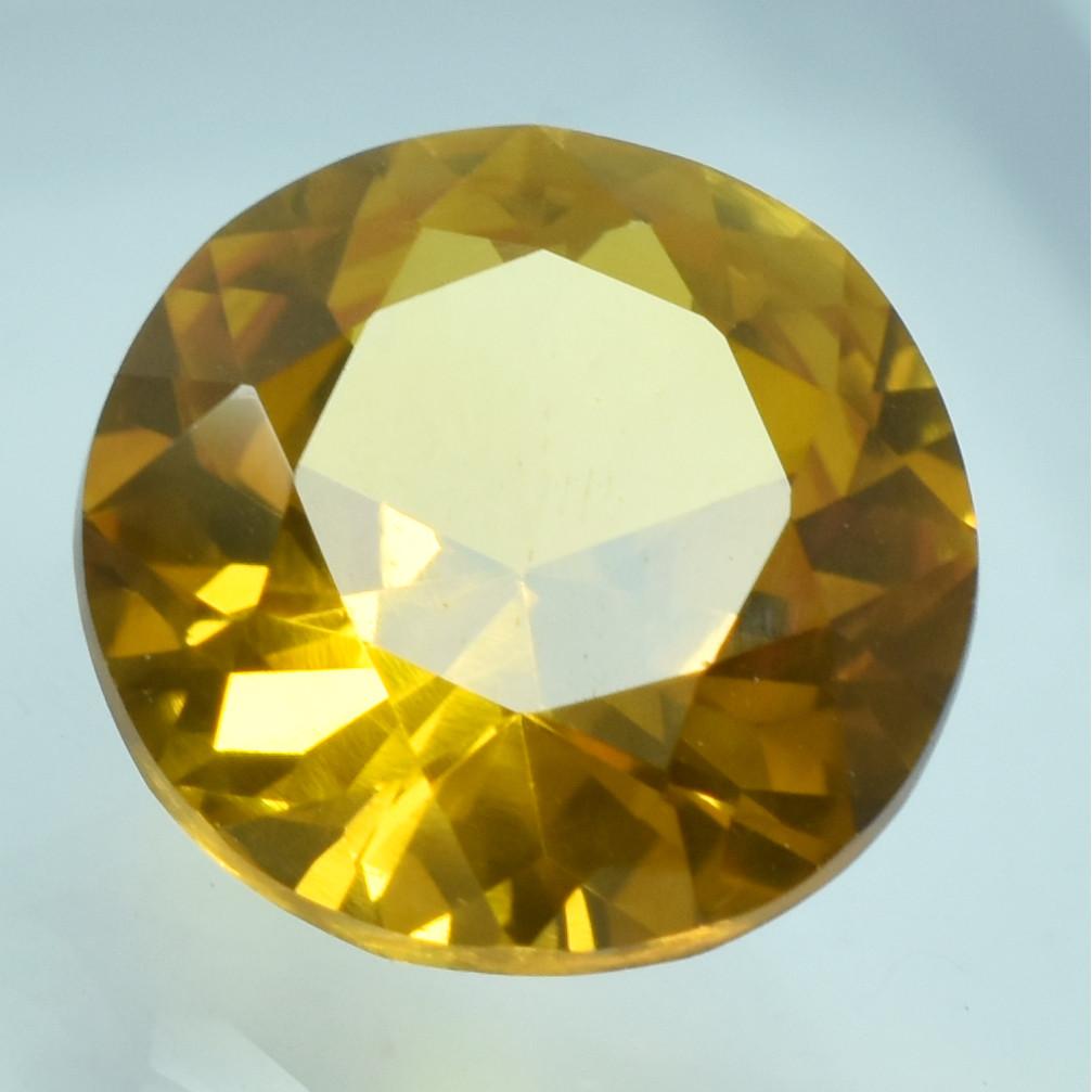 Natural Yellow Sapphire 6.05ct Round Cut Certified Loose Gemstone