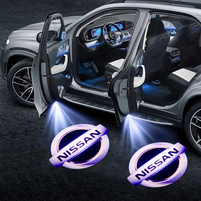 2PCS Car Door Welcome Lights Ghost Shadow Courtesy Lamps for Nissan Terra Altima Teana Amadar Navara Maxima Pathfinder Quest