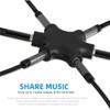 Multi Headphone Audio Splitter 3.5mm 5-Jack Female Connector Adapter with 3.5mm Stereo Cable 20cm Digital Audio Video Cables