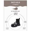Girls' sock boots2026Spring and Autumn New Princess Martin Boots Children's Leather Shoes Girls' Soft Sole Short Boots Black