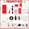 Datingshiny 26 StüCk Weihnachten Miniatur WichteltüR ZubehöR Set, Miniatur Wichtel ZubehöR Mit Wichtel TüR BriefkäSten Kranz Wei