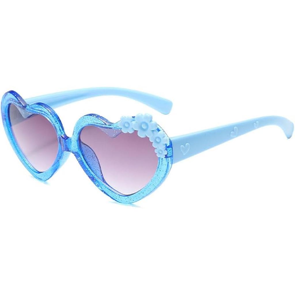 OZPYKAE Girl Heart Flower Sunglasses,Heart Shaped Cute Glasses UV 400 Protection Outdoor Girl Boy Gifts Eyewear Sunglasses