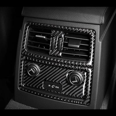 Carbon Fiber Car Rear Air Condition Vent Outlet Panel Cover Stickers Accessories For BMW E60 5 Series 520 523 530Li 2005-2010