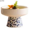 Color Enamel Ceramic High Footed Bowl Dessert Bowl Yogurt Bowl Snack Bowls Sushi Bowls Molecular Cuisine Specialty Tableware