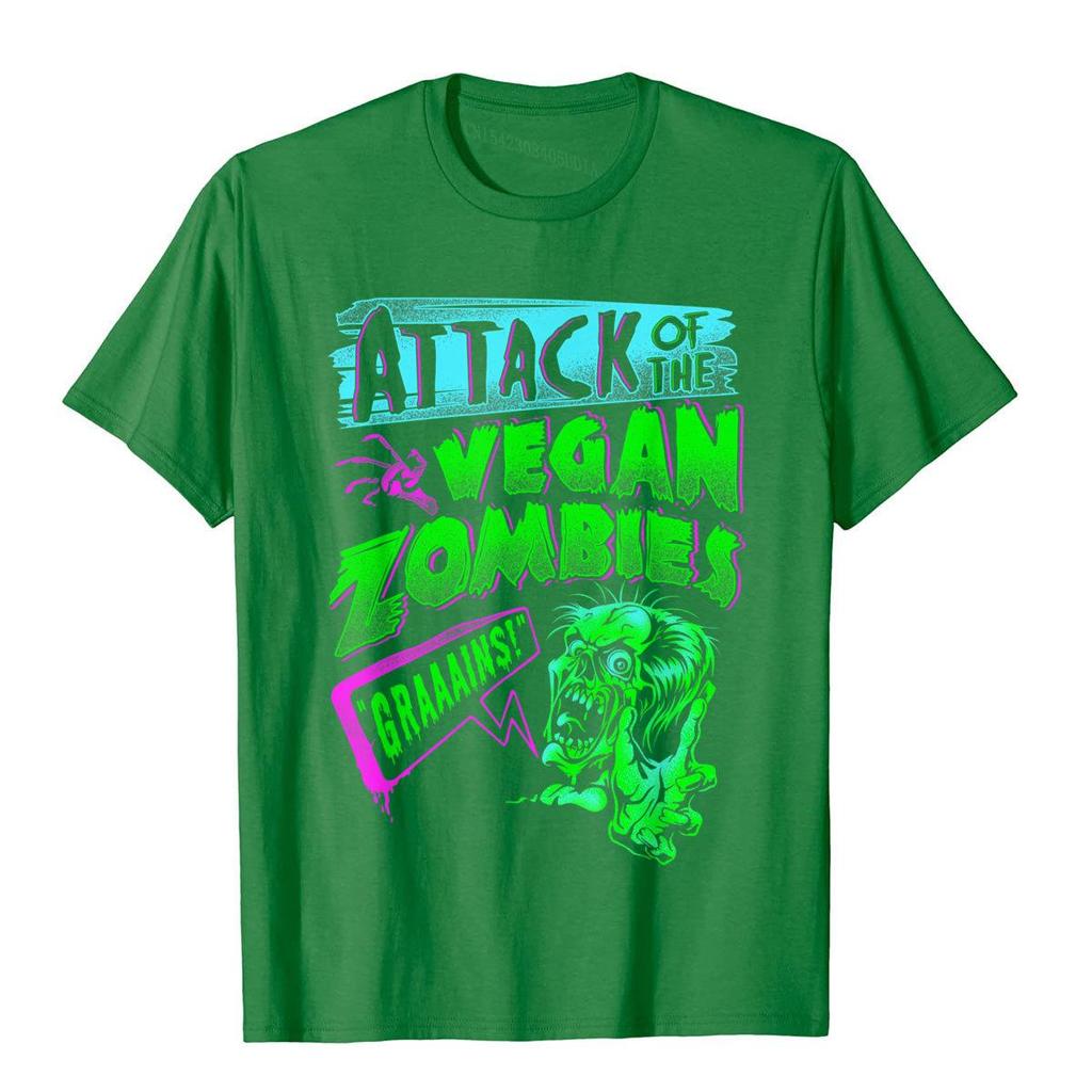 Attack Of The Vegan Zombies Vegetarian Halloween TShirt Cotton Unisex Top TShirts Custom Tops Tees Camisa