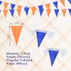 2 Pack Blue and Orange Pennant Banner Flags Dercoations for Birthday Graduation Classroom Party Supplies 66Feet 60Pcs