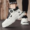 Rotating button cuff Martin boots autumn and winter new leather high-top flat-high casual sports men's boots