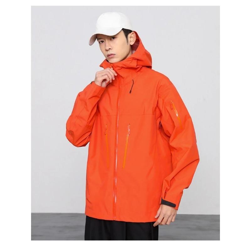 Embroidery Three Layer Mens Womens Camping Coat Outdoor Waterproof Windbreaker Hiking Ski Jackets