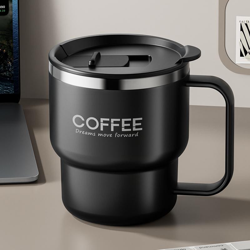 304 Stainless Steel Double Wall Insulated Coffee Cup With Handle Portable Students Leak-proof Water Cup Milk Coffee Mug