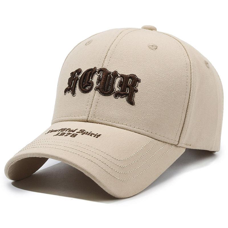 Vår-sommer-brodert baseballcaps herrebokstavhette kvinnelig utendørs solskjermhette