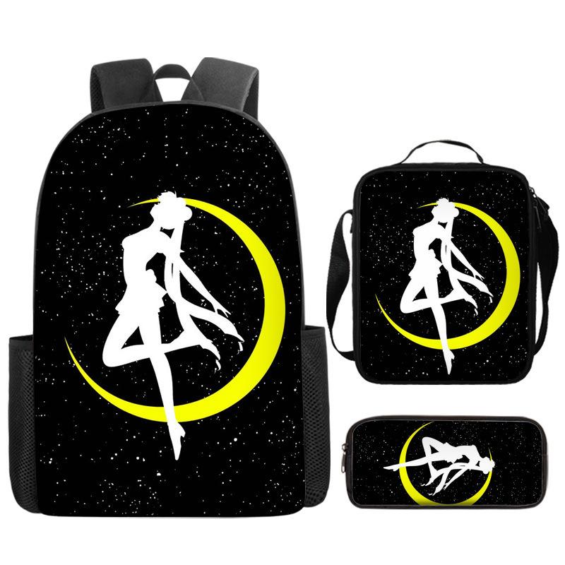 

Warrior Water Ice Moon Anime Backpack Student School Bag Women S Backpack Polyester Shoulder Bag Pencil Case pen bag