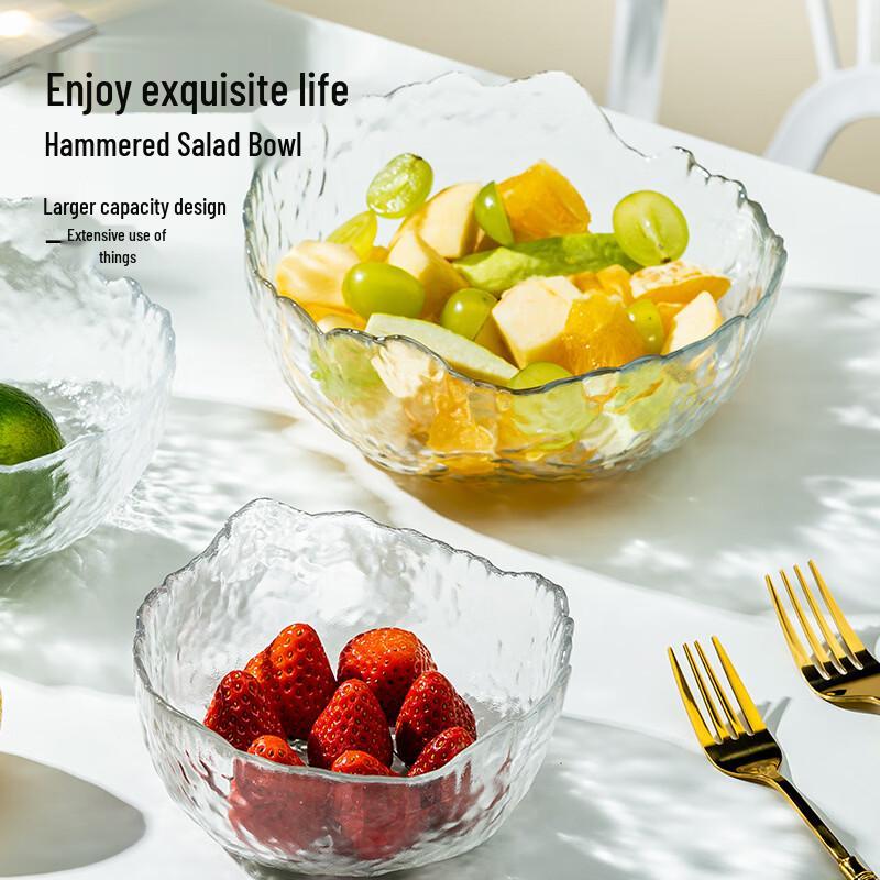 CCKO Iceberg Texture Glass Salad Bowl