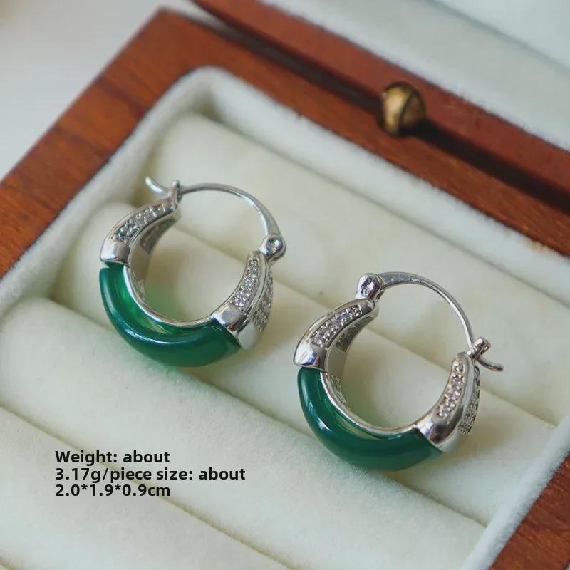 Elegant Retro Zircon Earrings: Chic, Versatile, and Luxurious Silver Needle Design