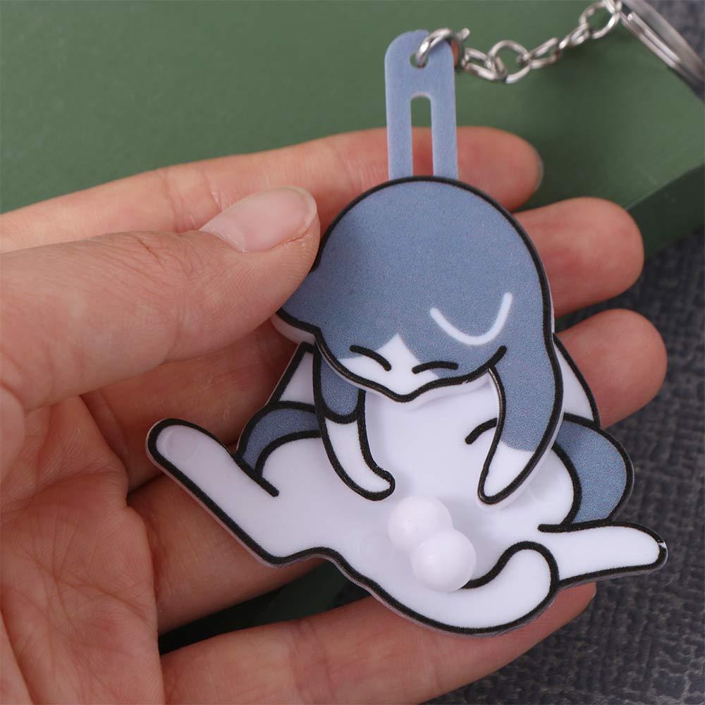 Rotatable Pull Play Egg Cat Keychain Exquisite Jewelry Keychain Cute Trick Cat Bag Pendant  Couple