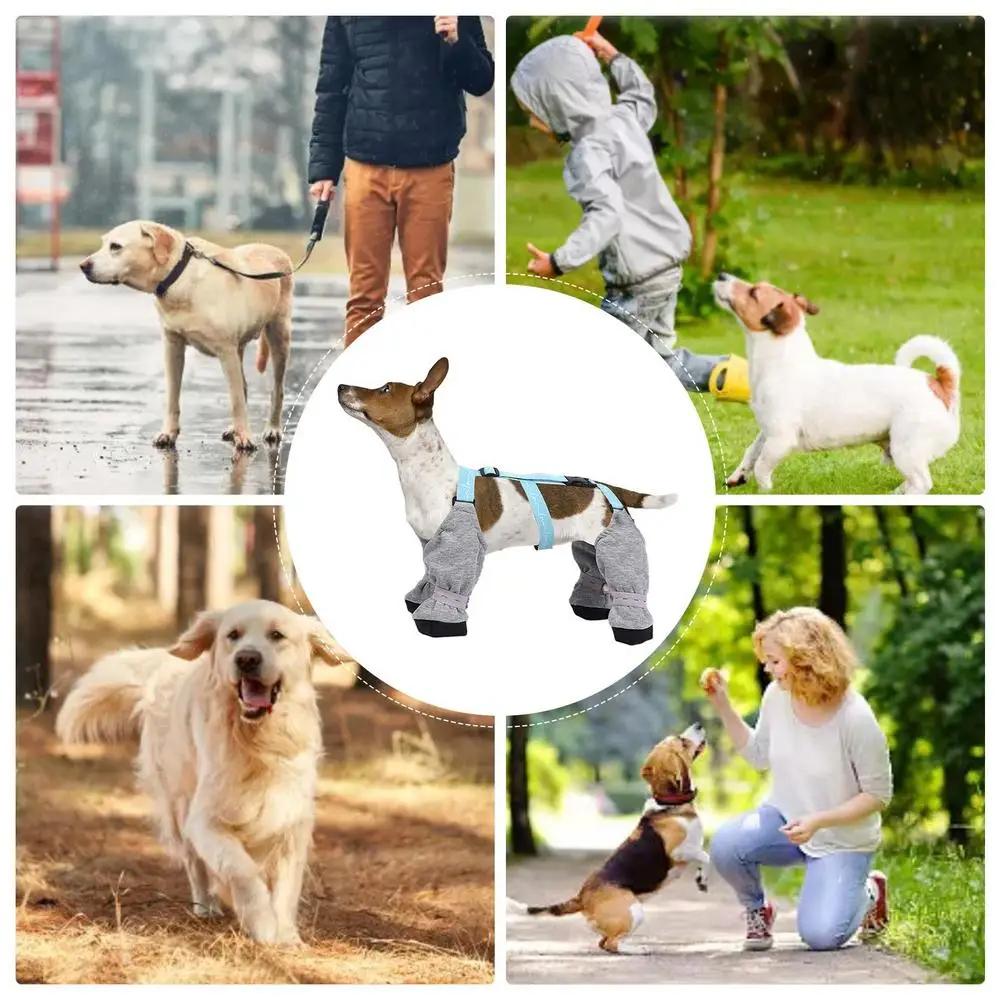 Dog Boot Waterproof Leggings Paw Protection Dog Snow Boots Winter Dirty-Proof Conjoined Body Pet Outdoor Walking Dog Accessories
