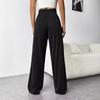 Herbst und Winter Sport Plus Größe Weite Beinhose Damen Hohe Taille Kordelzug Lockere Freizeithose Damen mit Taschen Fashion Solid Loose Pants 24962