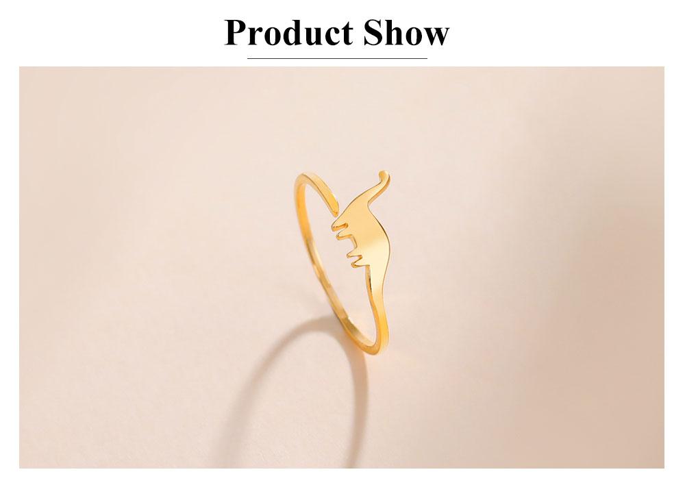 Cazador Adjustable Dinosaur Ring Stainless Steel Cute Brachiosaurus Open Rings for Women Animal Jewelry Birthday Gift Wholesale